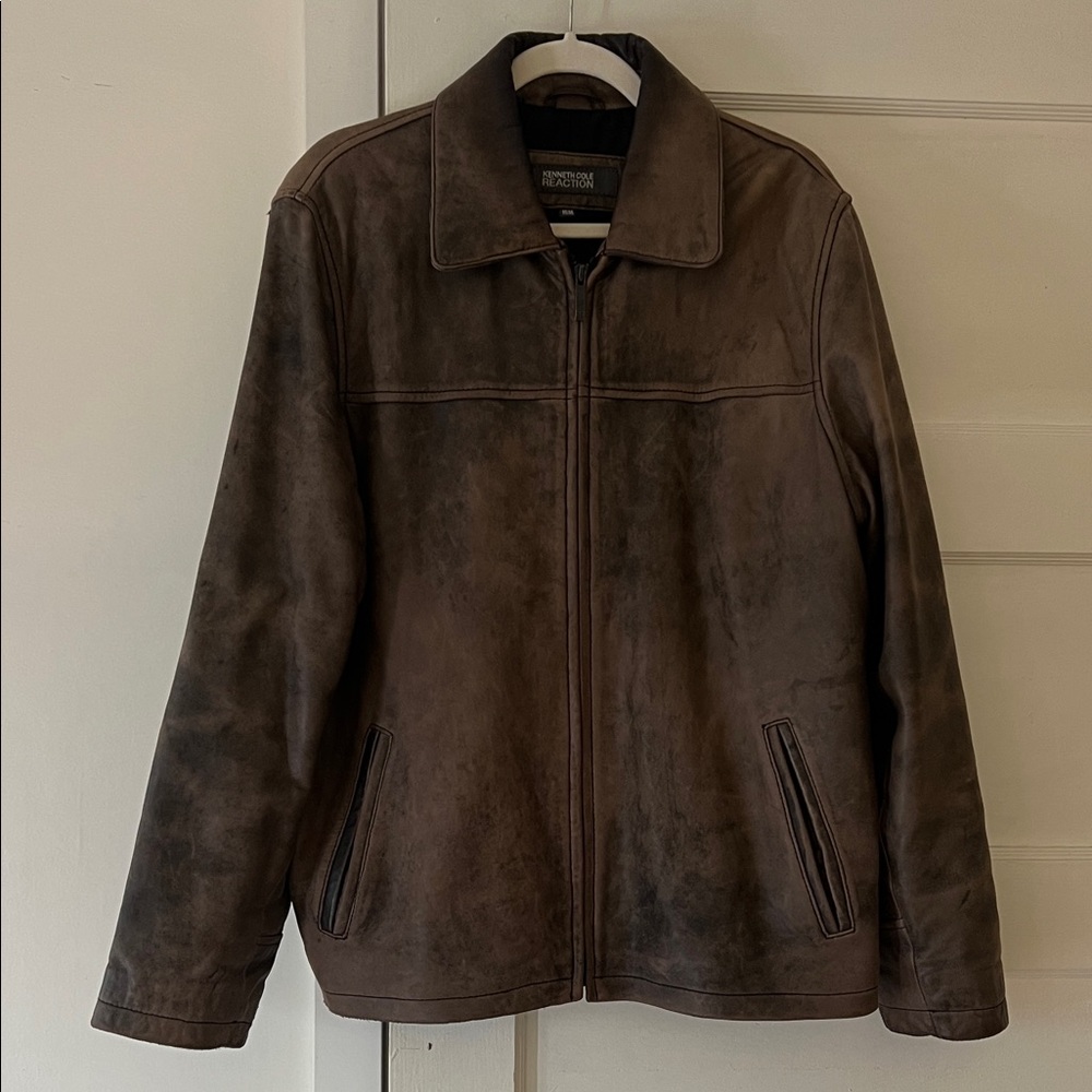 Distressed Brown Leather Jacket